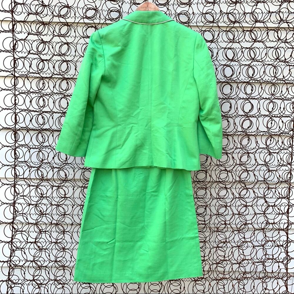 Pendleton skirt blazer set green silk blend size 6 - Picture 11 of 12